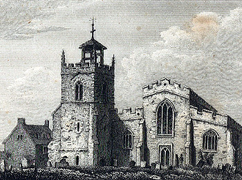 The old church from the west about 1810 [Z251/486]